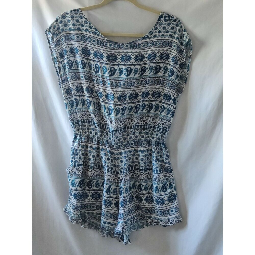 Teenbell Sleeveless Top Blouse Elastic Waist Blue Size Medium‎